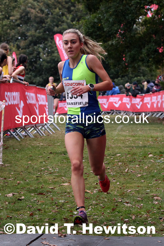 Junior womens 2021 National Cross Country Relays, Berry Hill Park, Mansfield. Photo: David T. Hewitson/Sports for All Pics